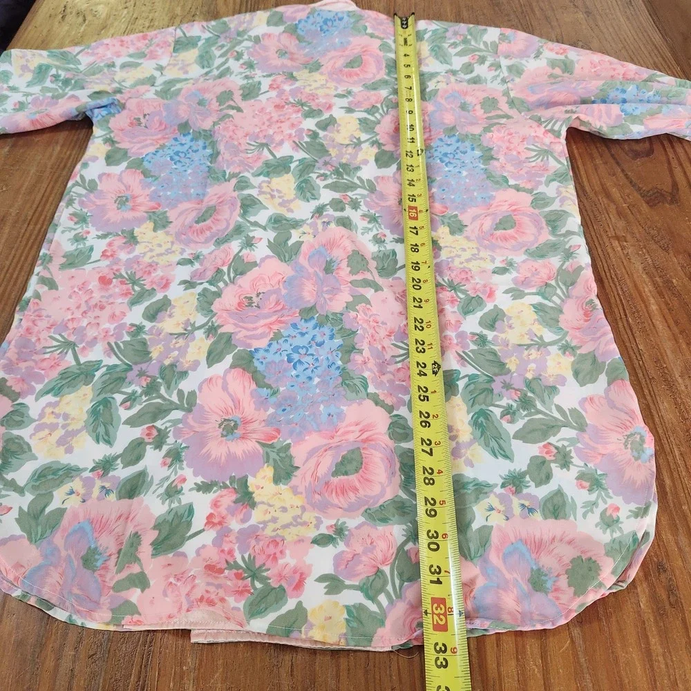 Victoria's Secret Vtg Gold Label Double Breasted Nightshirt Pink Floral Small‎